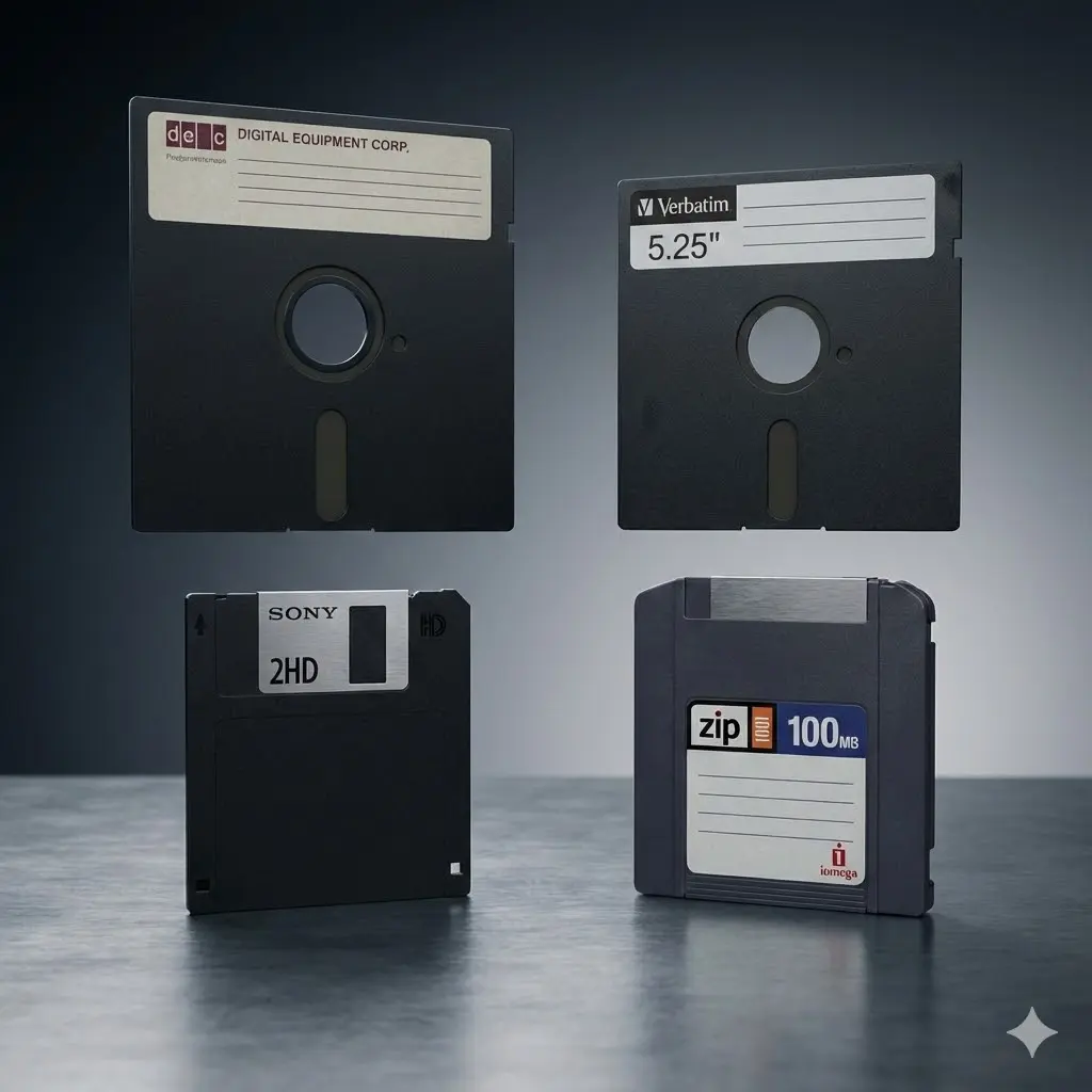 Alle Diskettenformate im Überblick: 8 Zoll, 5,25 Zoll, 3,5 Zoll und ZIP