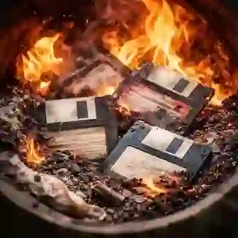 Verbrennung bedeutet Totalverlust bei Disketten