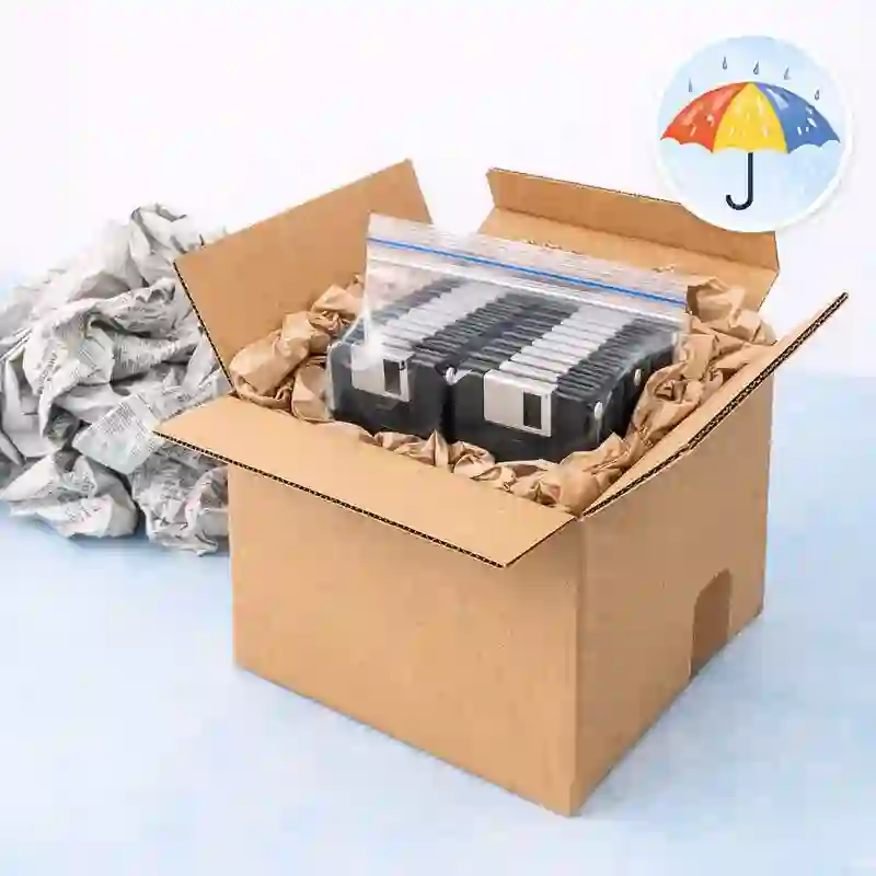 Disketten in Plastikbeutel für Feuchtigkeitsschutz