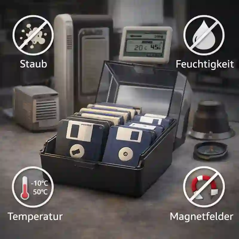 Disketten richtig hochkant gelagert