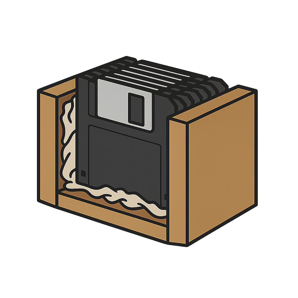 Disketten hochkant stapeln